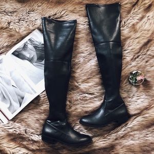 INC over the knee stretch faux leather boots new in box